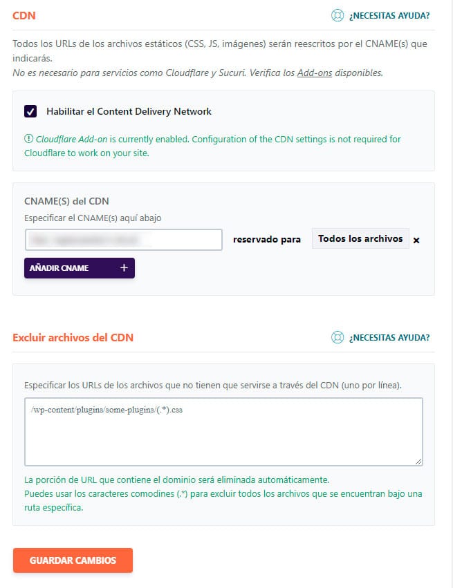 configurar CDN WP Rocket